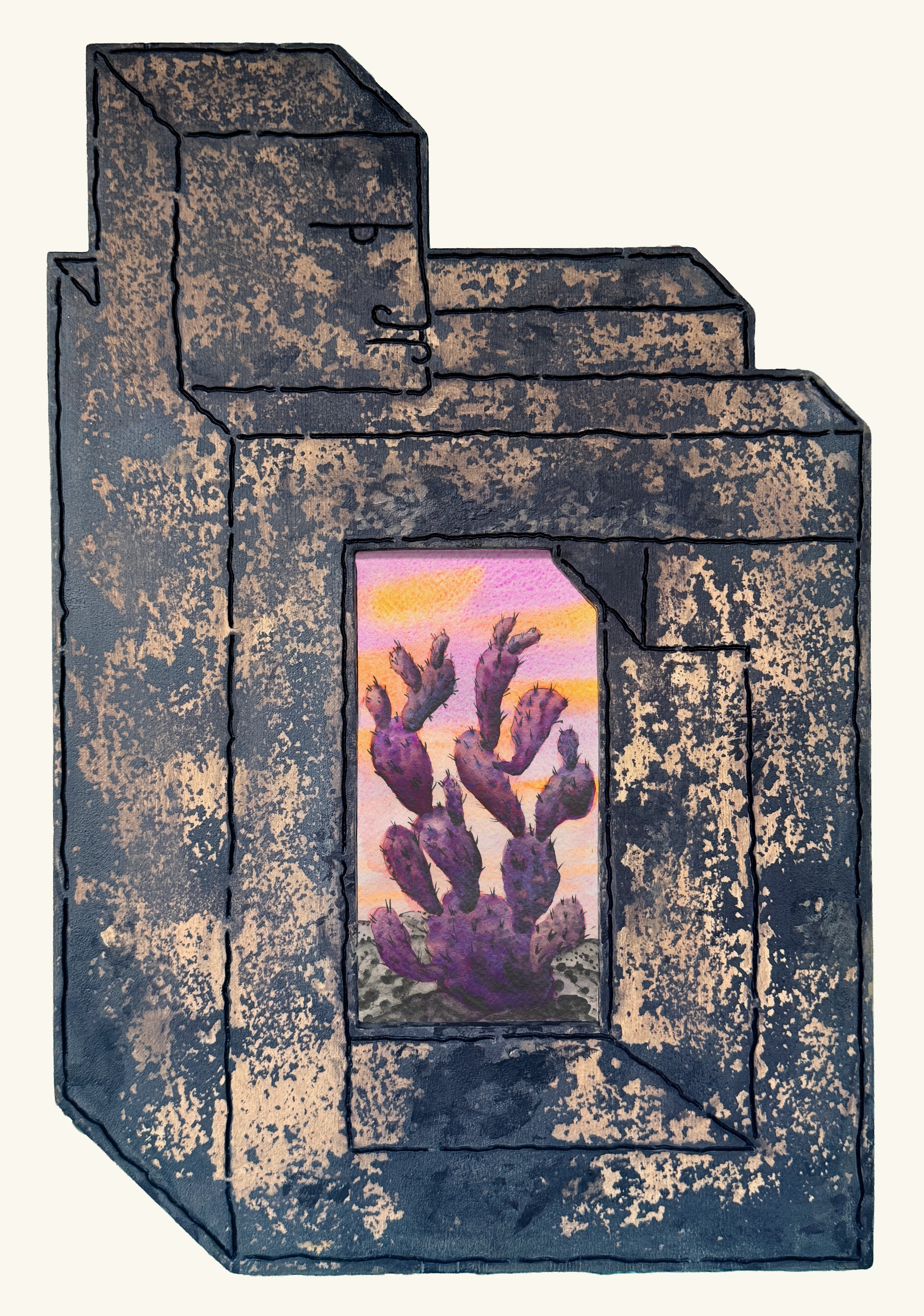 The Stoic — mixed media watercolor, 24×18 in. 2026