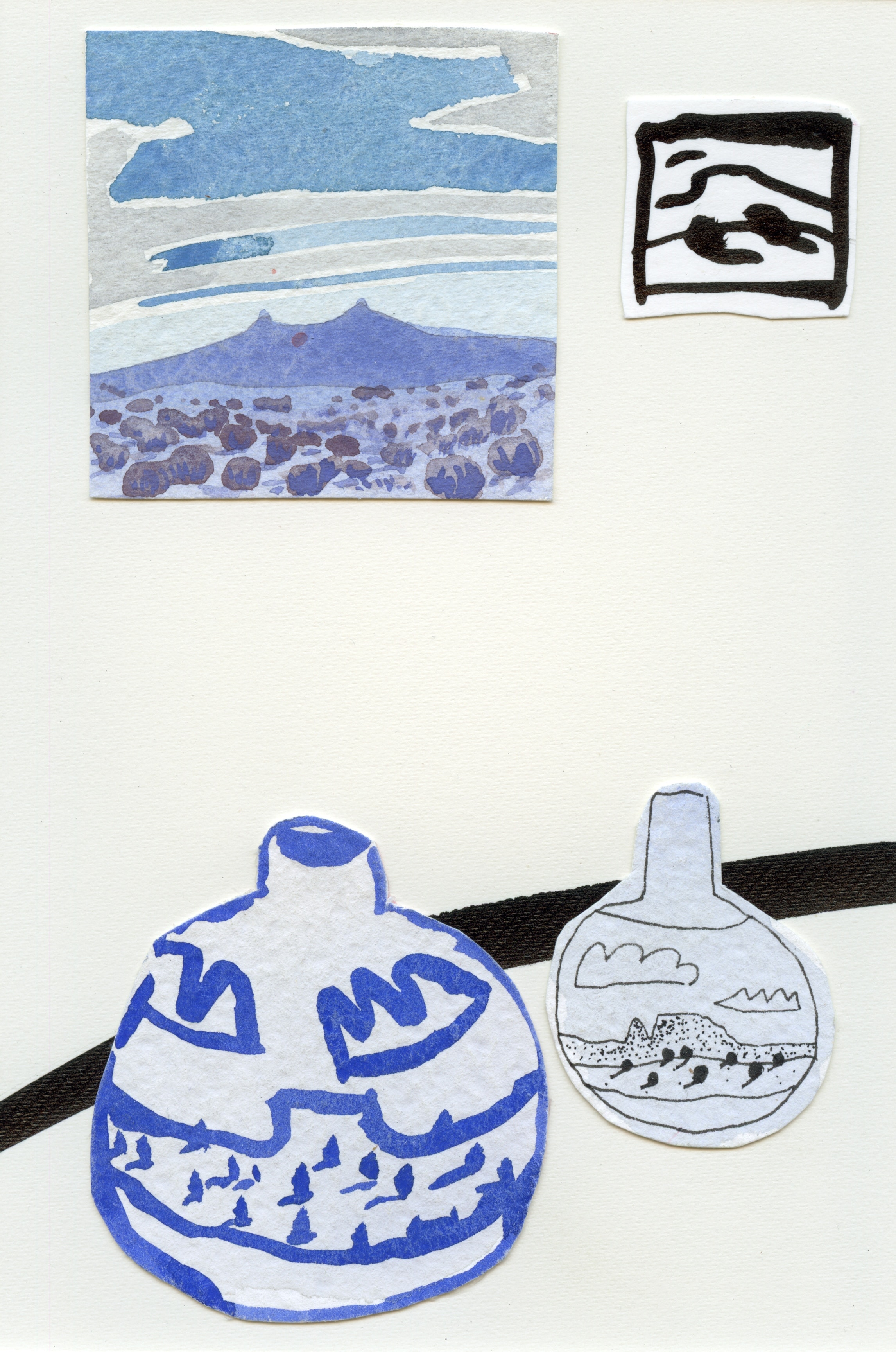 Blue Collection — mixed media painting