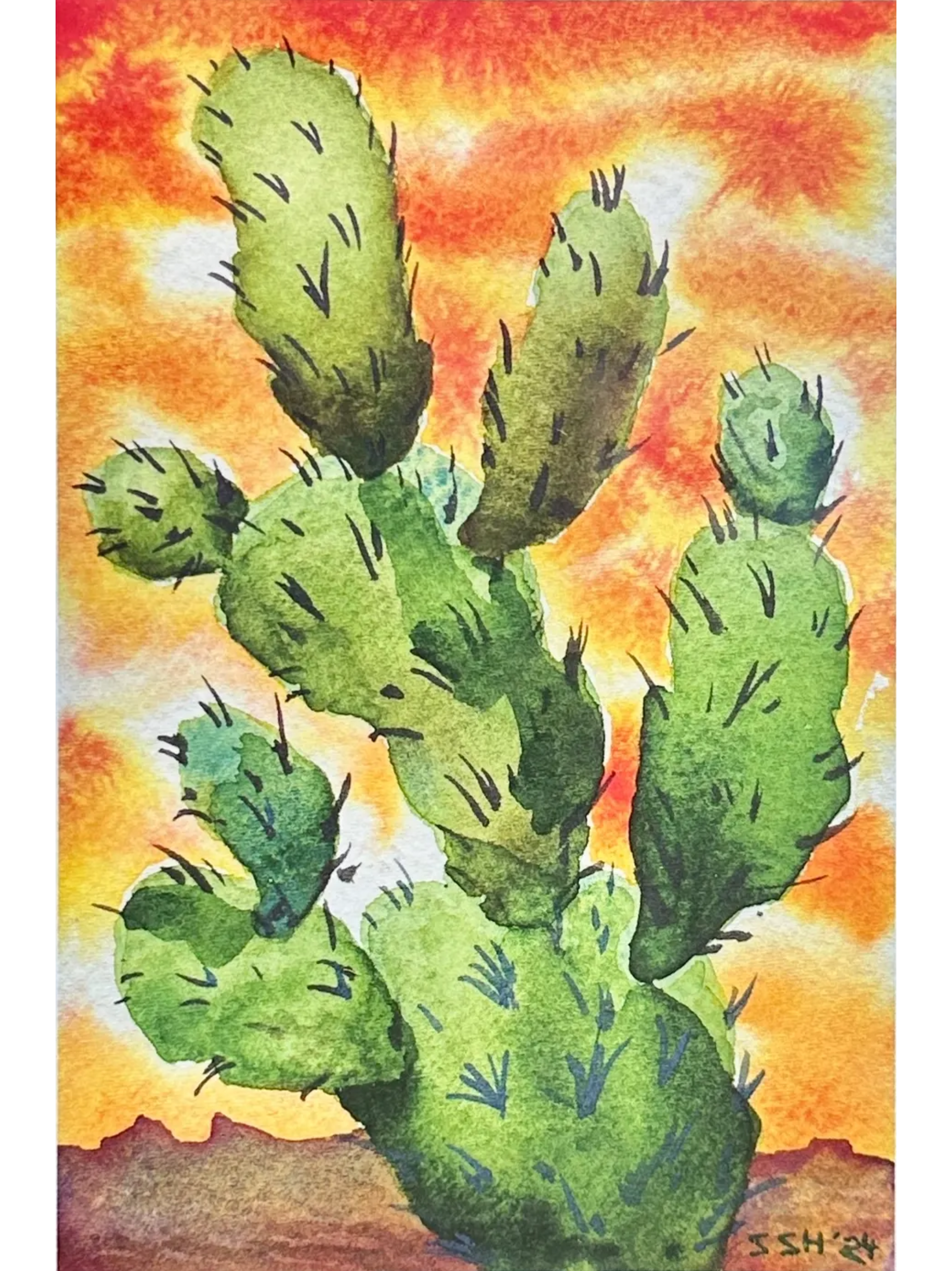 Wild Prickly Pear — watercolor by Sean Hudson