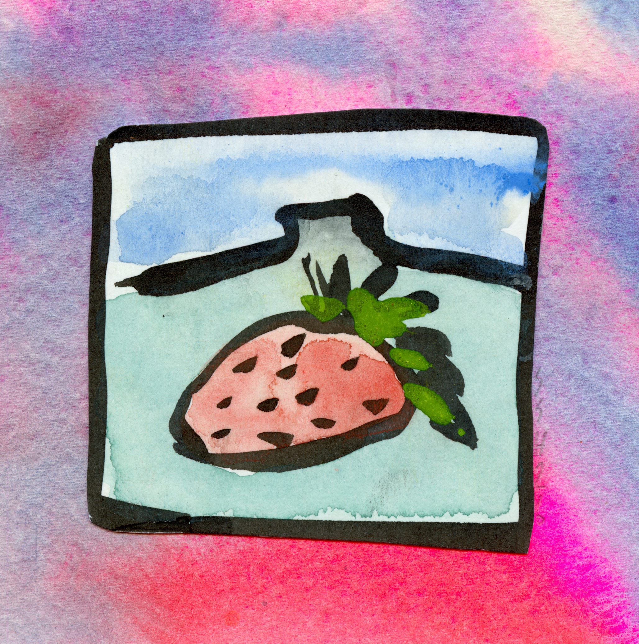 Lil Cutie — watercolor and mixed media painting