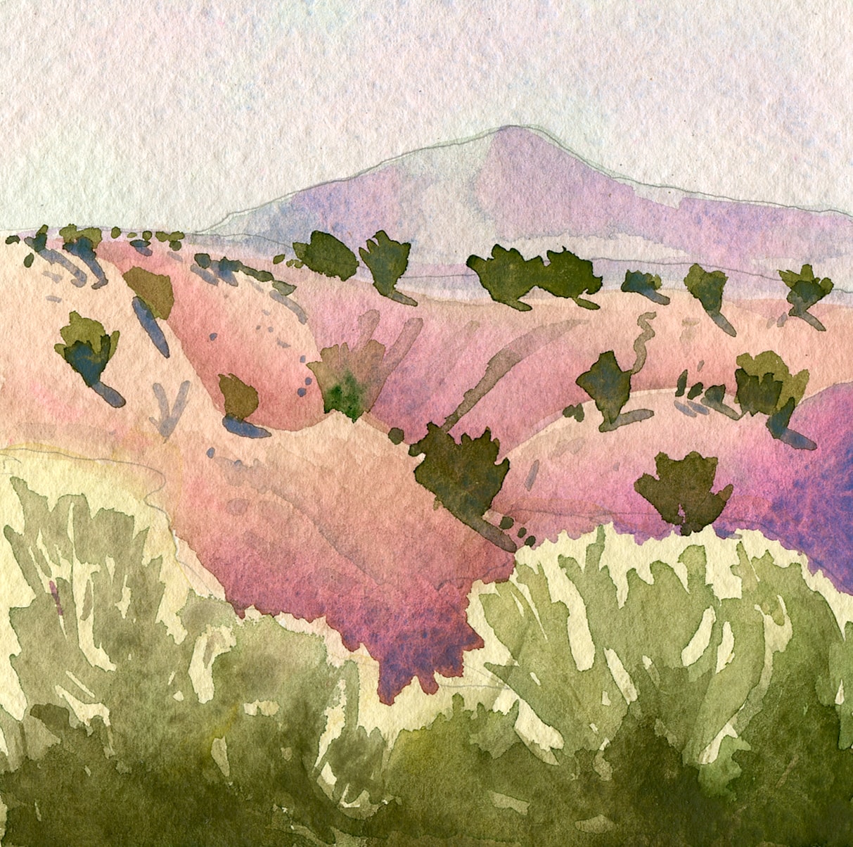 Polvadera, en plein air — watercolor on paper